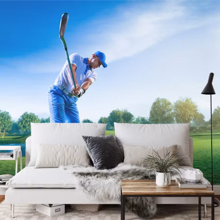 Fyrkantig fototapet - Golfer During the Game