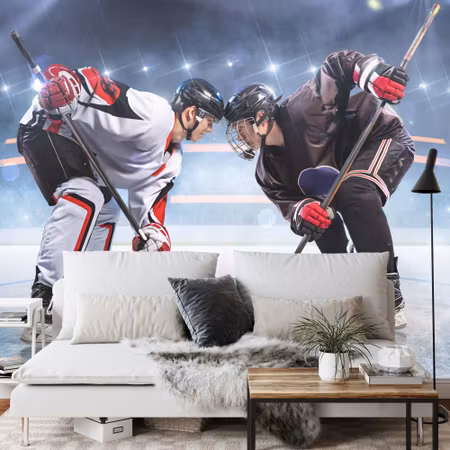 Fyrkantig fototapet - The Beginning of the Hockey