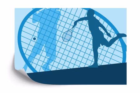 Fyrkantig fototapet - Tennis Player on the