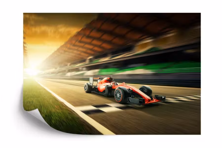 Fyrkantig fototapet - F1 Car on the Finish Line