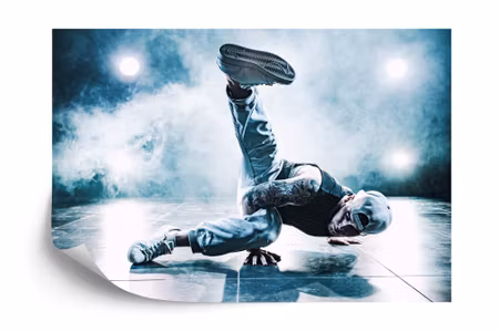 Fyrkantig fototapet - Breakdance Dancer During the