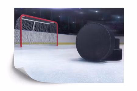 Fyrkantig fototapet - Hockey Pucks
