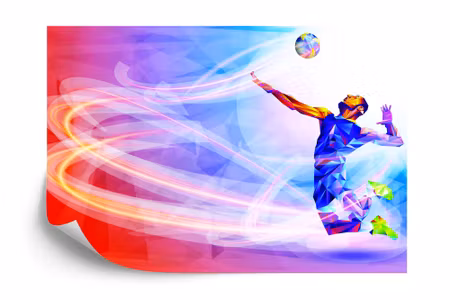 Fyrkantig fototapet - Volleyball Player in the