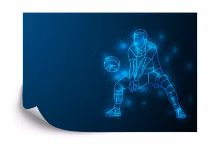 Fyrkantig fototapet - Abstract Volleyball Player