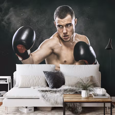Fyrkantig fototapet - Muay Thai Boxer