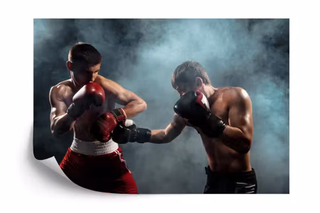 Fyrkantig fototapet - Professional Boxer Fight