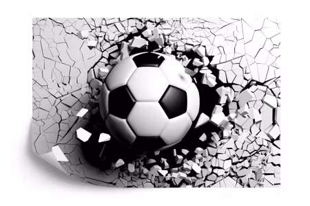 Fyrkantig fototapet - Football Effect 3D