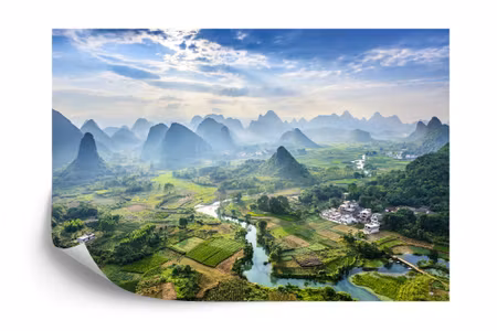 Fyrkantig fototapet - Mountain Landscape