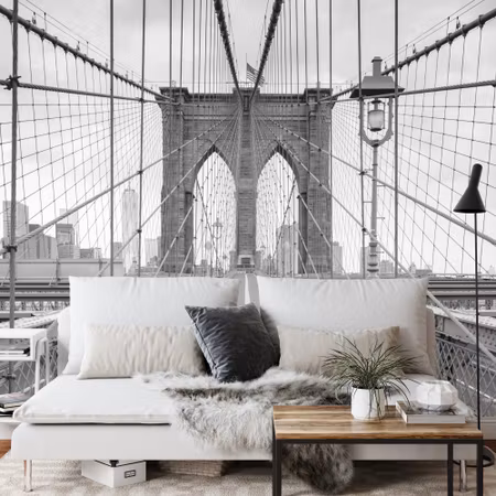 Fyrkantig fototapet - Brooklyn Bridge