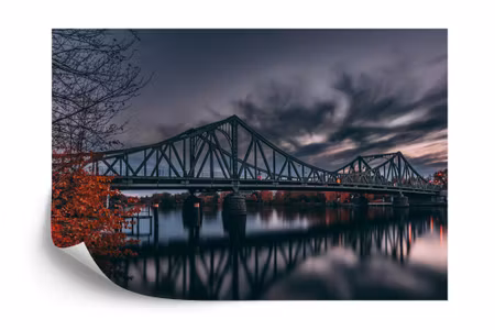 Fyrkantig fototapet - Bridge 3D