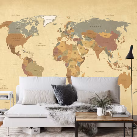 Fyrkantig fototapet - World Map