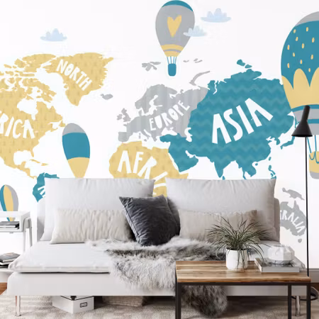 Fyrkantig fototapet - Map