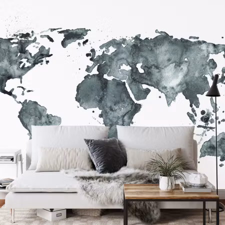 Fyrkantig fototapet - World Map