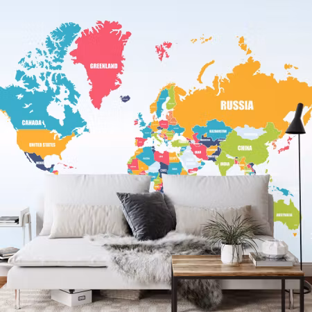 Fyrkantig fototapet - World Map