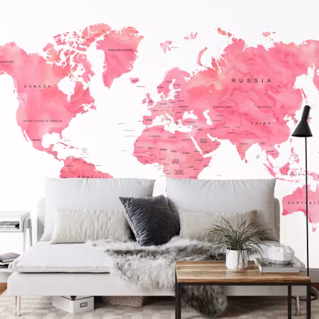 Fyrkantig fototapet - World Map