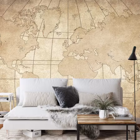 Fyrkantig fototapet - World Map