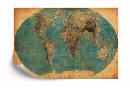Fyrkantig fototapet - Old World Map