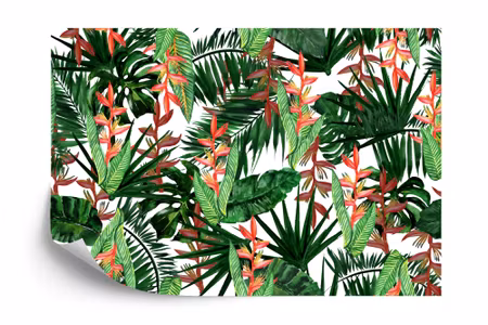Fyrkantig fototapet - Tropical Leaves