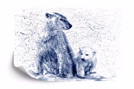Fyrkantig fototapet - Polar Bears