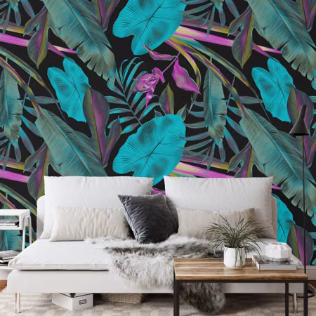 Fyrkantig fototapet - Tropical Leaves