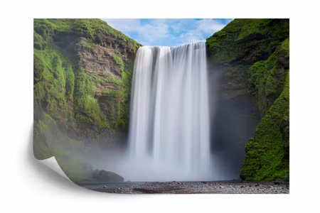Fyrkantig fototapet - Skgafoss Waterfall