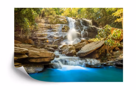 Fyrkantig fototapet - Cascade Waterfall
