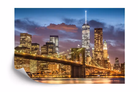 Fyrkantig fototapet - New York City At Night