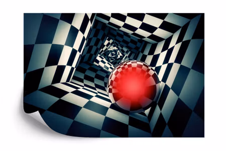 Fyrkantig fototapet - Ball 3D