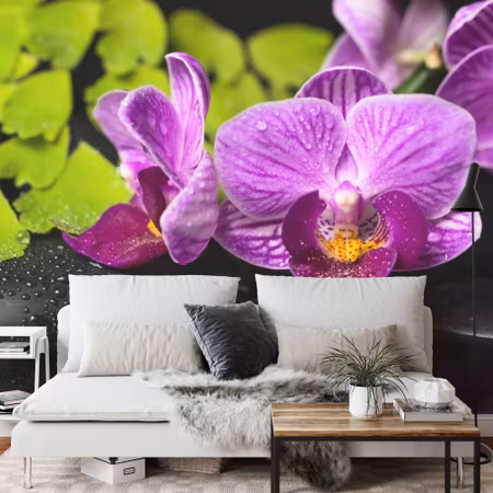 Fyrkantig fototapet - Orchid Spa