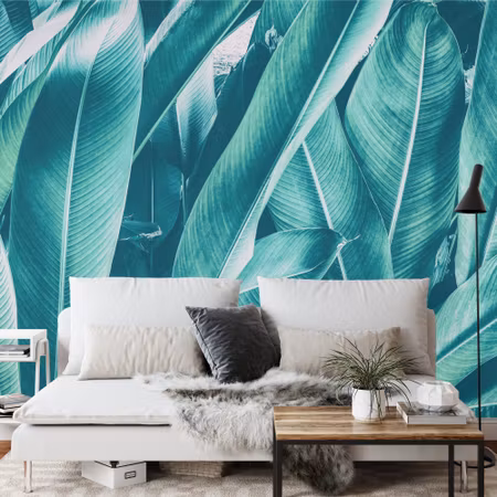 Fyrkantig fototapet - Exotic Vintage Leaves