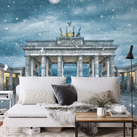 Fyrkantig fototapet - Brandenburg Gate in Winter