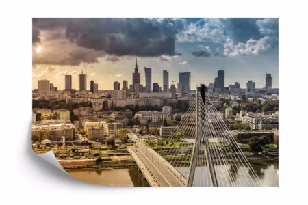 Fyrkantig fototapet - Warsaw Skyline