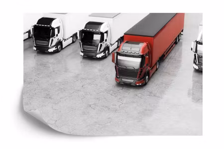 Fyrkantig fototapet - Fleet of Trucks
