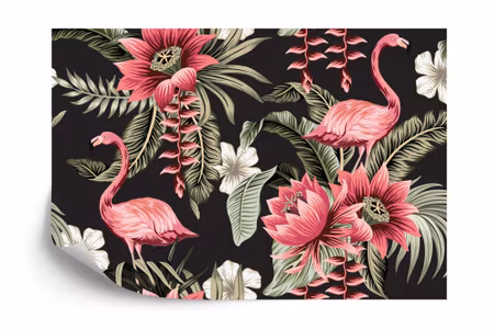 Fyrkantig fototapet - Tropical Flowers and