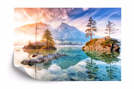 Fyrkantig fototapet - Lake Hindersee in Bavaria