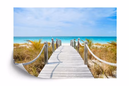 Fyrkantig fototapet - Path on A Caribbean Beach