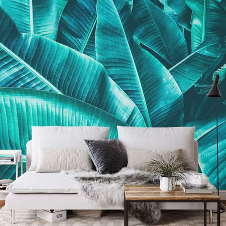 Fyrkantig fototapet - Banana Leaves Iq1252