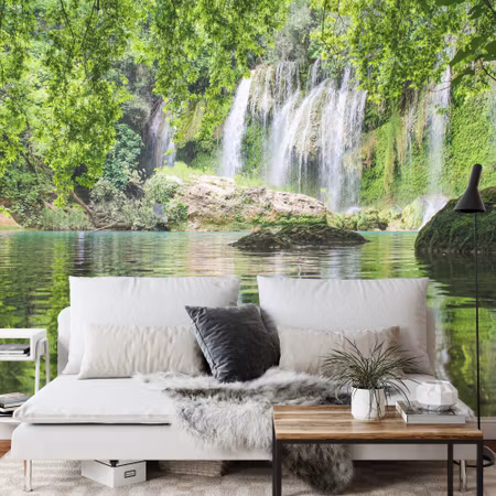Fyrkantig fototapet - Waterfall Pool Iq1232