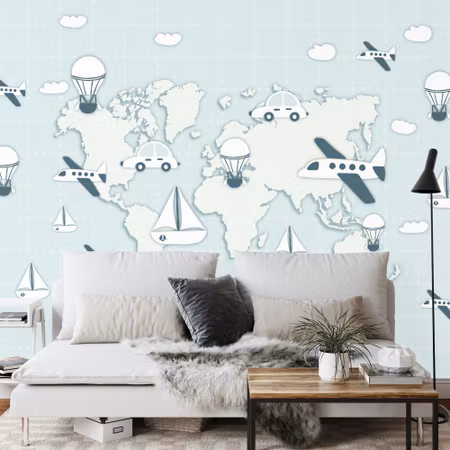 Fyrkantig fototapet - World Map Travel Iq1272