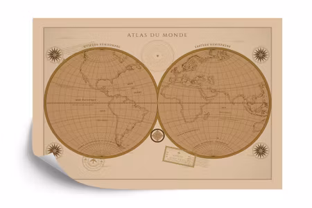 Fyrkantig fototapet - Atlas Du Monde Vintage