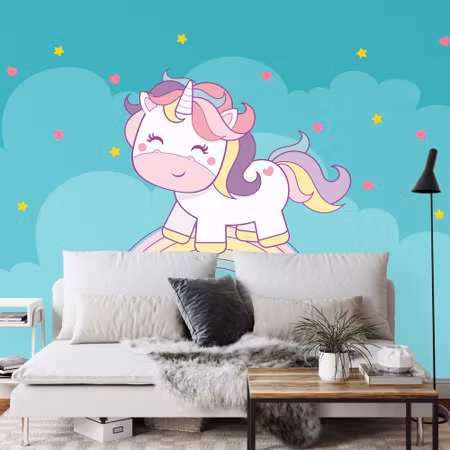 Fyrkantig fototapet - Cornelia Unicorn Iq1293