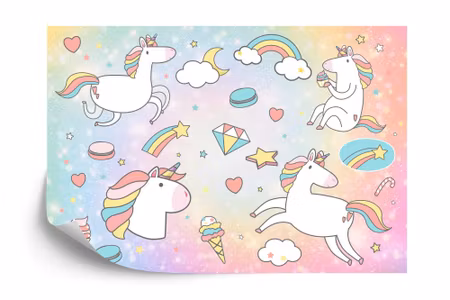 Fyrkantig fototapet - Unicorn Dreams Iq1294