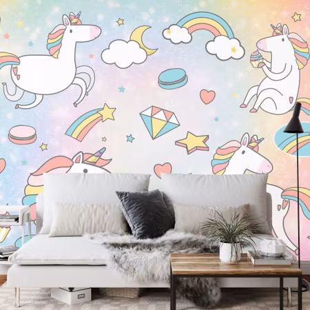 Fyrkantig fototapet - Unicorn Dreams Iq1294