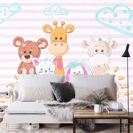 Fyrkantig fototapet - The Cuddlies Iq1304