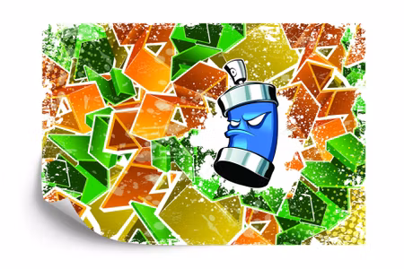 Fyrkantig fototapet - Big Graffiti Ii Iq1317