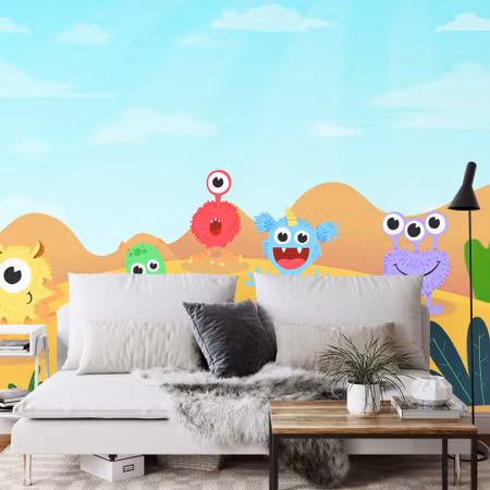 Fyrkantig fototapet - Monster Mayhem Ii Iq1331
