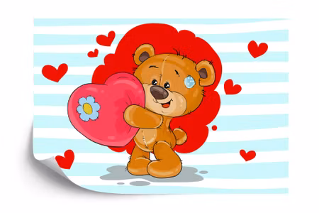 Fyrkantig fototapet - The Big Heart Bears Bradley