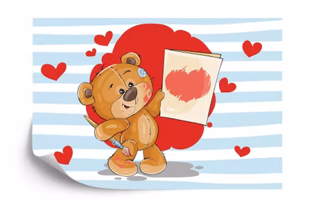Fyrkantig fototapet - The Big Heart Bears Love