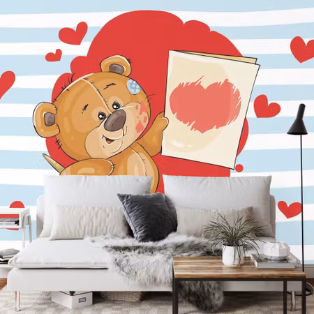 Fyrkantig fototapet - The Big Heart Bears Love