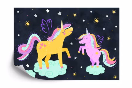 Fyrkantig fototapet - Ula La Unicornio &ampamp